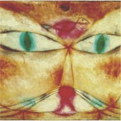 Klee - Kat en Vogel Sticker (Voorkant)