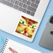 Klee - Kat en Vogel Sticker (Laptop met iPhone)