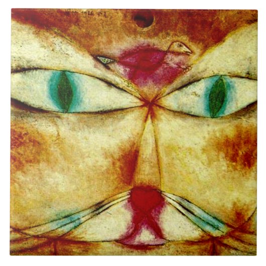 Klee - Kat en Vogel Tegeltje (Voorkant)