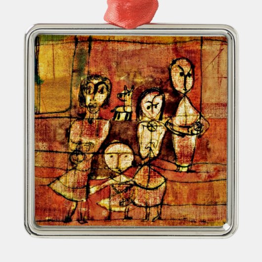 Klee - Kinderen en Hond Metalen Ornament (Voorkant)