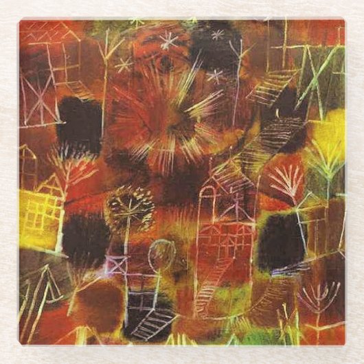 Klee - Kosmische Compositie Glazen Onderzetter (Voorkant)