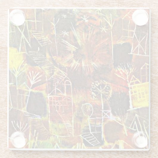 Klee - Kosmische Compositie, Glazen Onderzetter (Achterkant)