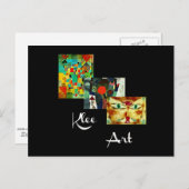 Klee kunstwerk, Paul Klee collage Briefkaart (Voorkant / Achterkant)