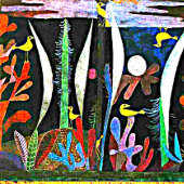 Klee - Landschap met gele vogels Briefkaart