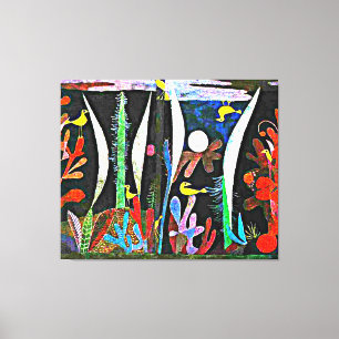 Klee - Landschap met gele vogels Canvas Afdruk