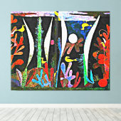 Klee - Landschap met gele vogels Canvas Afdruk (Insitu (Houten vloer))