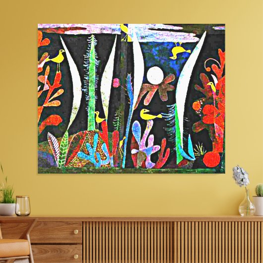 Klee - Landschap met gele vogels Canvas Afdruk (Insitu (Woonkamer))