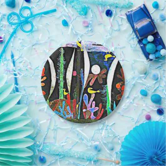 Klee - Landschap met Gele Vogels Papieren Bordje (Feest)