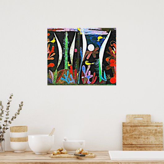 Klee - Landschap met gele vogels Poster (Keuken)