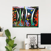 Klee - Landschap met gele vogels Poster (Thuiskantoor)