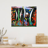 Klee - Landschap met gele vogels Poster (Keuken)