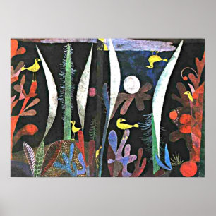 Klee - Landschap met gele vogels Poster