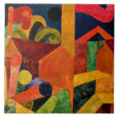 Klee - Landschap met Vlaggen Tegeltje (Voorkant)