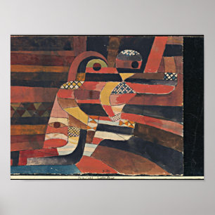 Klee - Lovers, kleurrijk schilderij van 1920 Poster