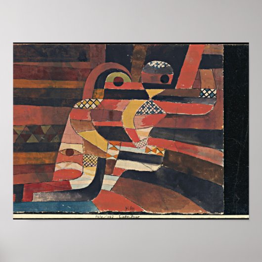 Klee - Lovers, kleurrijk schilderij van 1920 Poster (Voorkant)