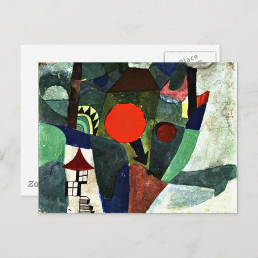 Klee - met de gestelde zon briefkaart (Voorkant / Achterkant)