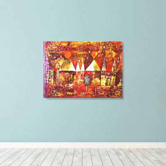 Klee - nachtelijke feestelijkheid canvas afdruk (Insitu (Houten vloer))