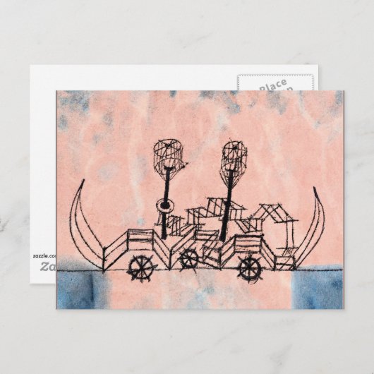 Klee - Old Steamboot, abstracte kunst Briefkaart (Voorkant / Achterkant)