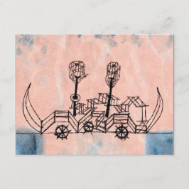 Klee - Old Steamboot, abstracte kunst Briefkaart