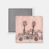 Klee - Old Steamboot, abstracte kunst Magneet (Voorkant / Achterkant)