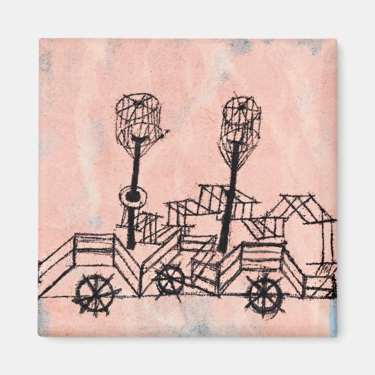 Klee - Old Steamboot, abstracte kunst Magneet (Voorkant)