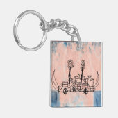 Klee - Old Steamboot, abstracte kunst Sleutelhanger (Voorkant Links)