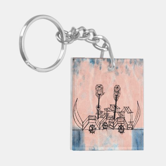 Klee - Old Steamboot, abstracte kunst Sleutelhanger (Voorkant Links)