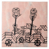 Klee - Old Steamboot, abstracte kunst Tegeltje (Voorkant)