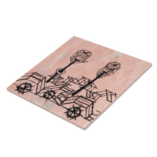 Klee - Old Steamboot, abstracte kunst Tegeltje (Zijkant)