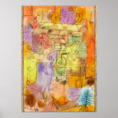 Klee -Onvoltooid landschap omlijst in hemelsblauw Poster (Voorkant)