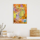 Klee -Onvoltooid landschap omlijst in hemelsblauw Poster (Keuken)