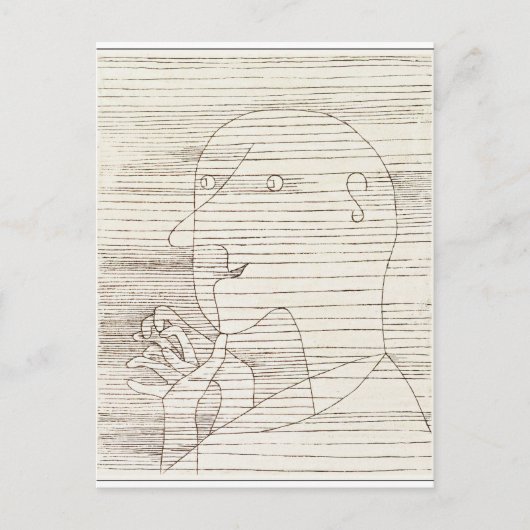 Klee - oud Man dat op zijn vingers telt Feestdagenkaart (Voorkant)