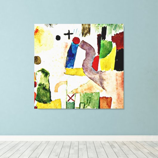 Klee - Pathetische Waterverf Canvas Afdruk (Insitu (Houten vloer))