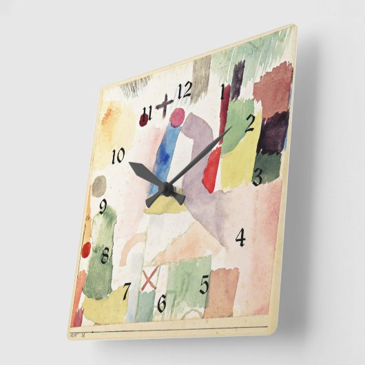 Klee - Pathologische aquarel, Vierkante Klok (Hoek)