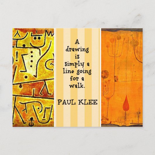 Klee - Paul Klee Schilderijen en Citaat Briefkaart (Voorkant)