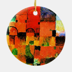 Klee - Red and White Domes 2021 large Ceramic Orna Keramisch Ornament