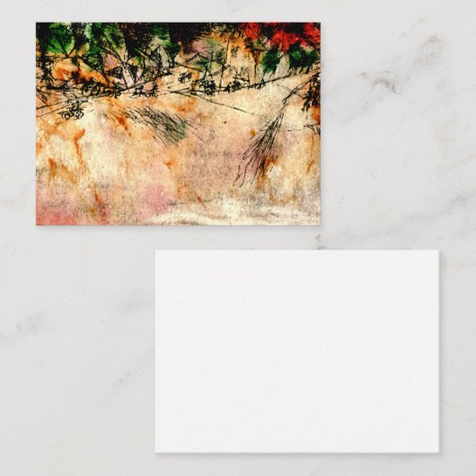 Klee - Road Junction (houtskooltekening) Notitiekaartje (Voorkant / Achterkant)