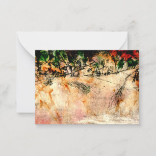 Klee - Road Junction (houtskooltekening) Notitiekaartje