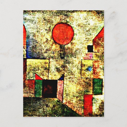 Klee - Rode ballon Briefkaart (Voorkant)