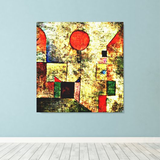 Klee - Rode ballon Canvas Afdruk (Insitu (Houten vloer))