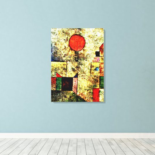 Klee - Rode ballon Canvas Afdruk (Insitu (Houten vloer))