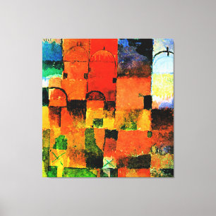 Klee - Rode en Witte Domes, abstract schilderen, Canvas Afdruk