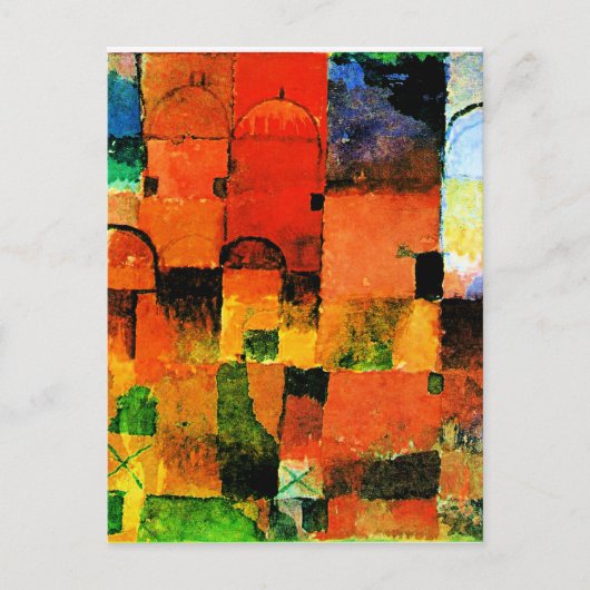 Klee - Rode en Witte Domes, Briefkaart (Voorkant)