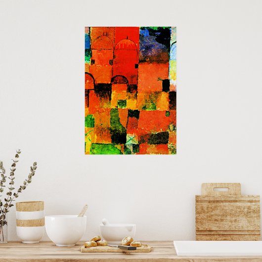 Klee - Rode en Witte Domes Poster (Keuken)