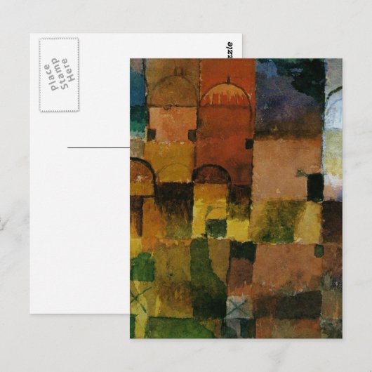 Klee - Rode en witte koepels schilderen Briefkaart (Voorkant / Achterkant)