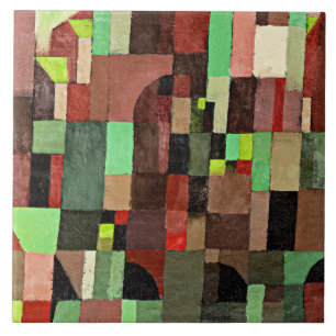 Klee - Rood, groen en violet-geel Rhythms Tegeltje