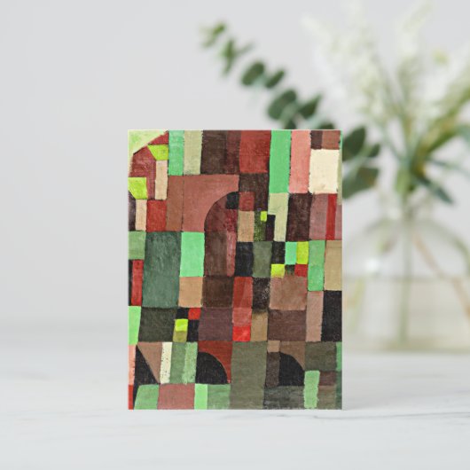 Klee - Rood, groen en vioolgeel ritme Briefkaart (Staand voorkant)