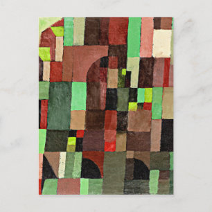 Klee - Rood, groen en vioolgeel ritme Briefkaart