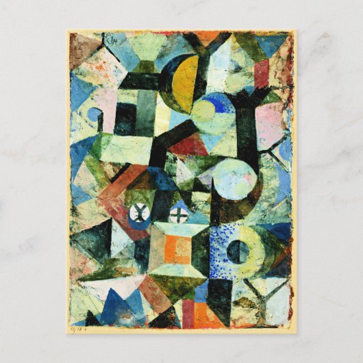 Klee - Samenstelling met de gele halve maan Feestdagenkaart (Voorkant)