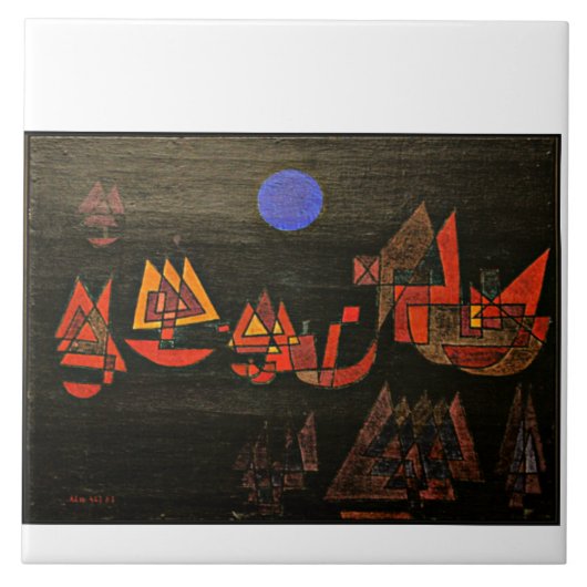 Klee - Schepen in de Nacht Tegeltje (Voorkant)
